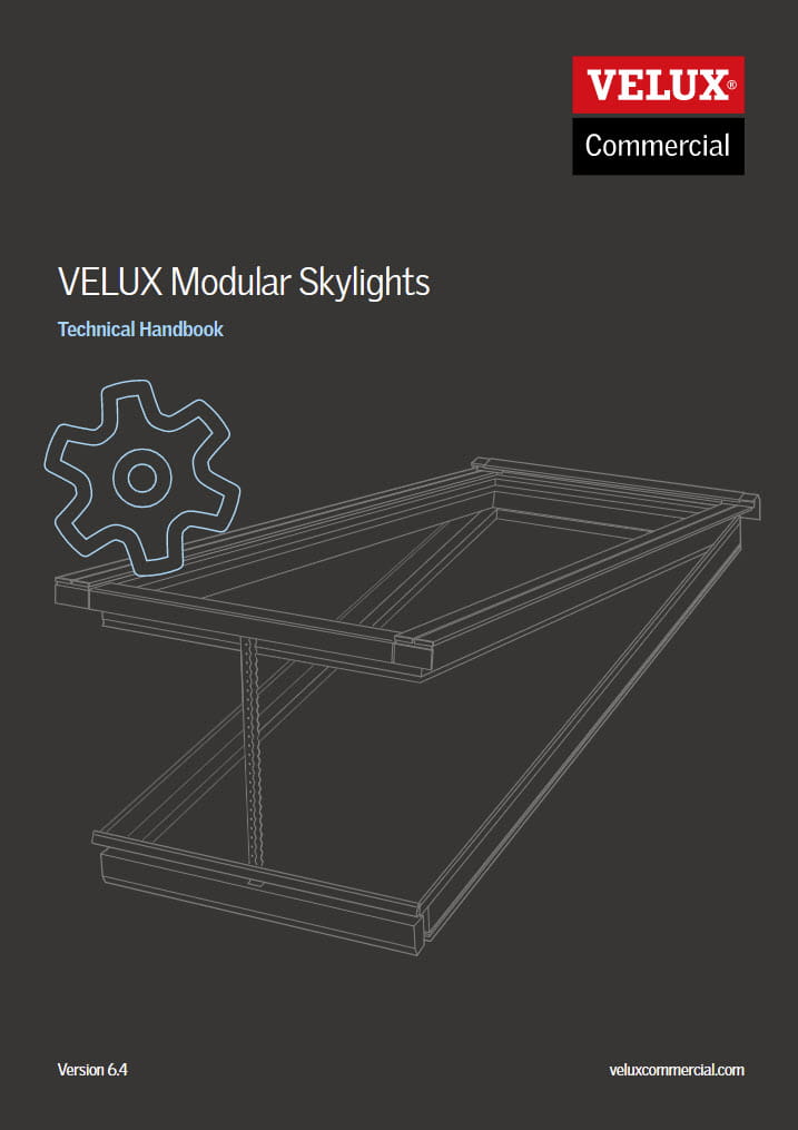 Technisches Handbuch Illustration des Designs von VELUX Modular Skylights.