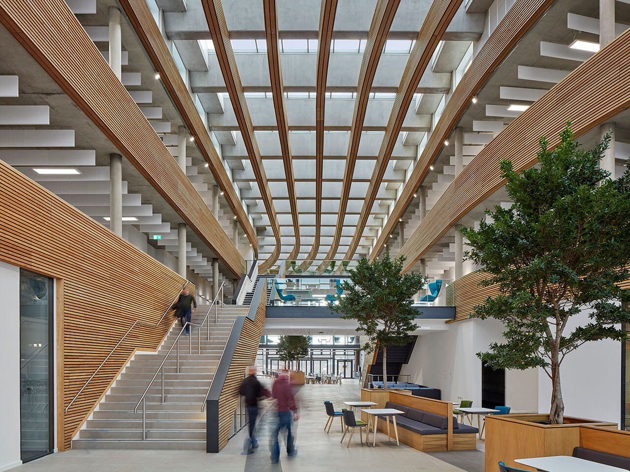 Atrium skylights in the UK Hydrographic Office. AHR Architects